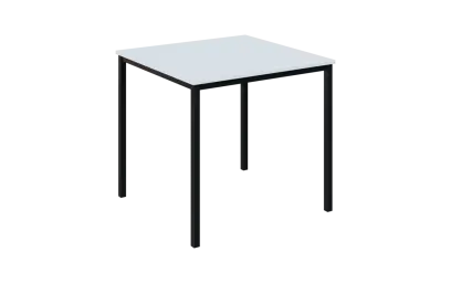 JPT 80 Jídelní stůl 800 x 800 mm, deska bílá / podnož černá